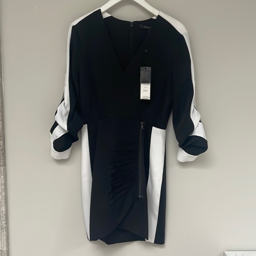 BCBG MAXAZRIA black and white dress